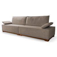 Sofá Living Braço Articulado Deluxe 2,30m Bouclê Bege