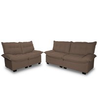 Conjunto Sofá Coliseu 3 e 2 Lugares Bouclê Cafe - King House