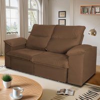 Sofá Retrátil Reclinável America 1,50m Suede Marrom