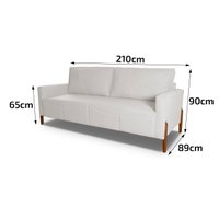 Sofá Living Florença 2,10m Bouclê Off White - King House