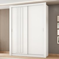 Guarda Roupa Solteiro 2 Portas Darvi Carraro Ripado Branco