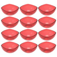 12 Potes de Sobremesa Doces Vermelho Transparente 265ml Plástico Crippa Restaurante Hotel