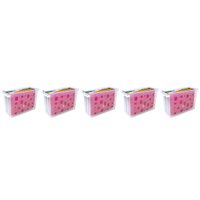 5 Caixas Arquivo Transparentes 6 Pastas Suspensas Coloridas Dellocolor Organizadores Escritório
