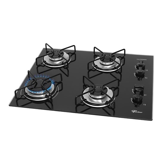Cooktop a Gás Fischer Fit Line com 4 Bocas Preto Bivolt 36350[102675]