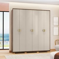 Guarda-Roupa Igaratá 6 Portas 4 Gavetas Imbuia/Fendi - Pnr Móveis