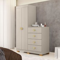 Cômoda Roupeiro Taywan 2 Portas 4 Gavetas Fendi - Pnr Móveis