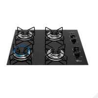 Cooktop a Gás Fischer 4 Bocas Fit Line Preto - Bivolt