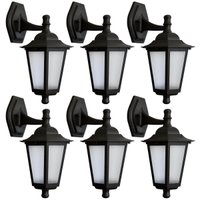 Kit 6 Arandelas Coloniais Externas Luminária de Parede Preta Bivolt 20W Retrô Jardim Dital