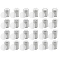 Kit 24 Saleiros de Mesa com Tampa Porta Sal Pimenteiro Aço Inox Lanchonete Restaurante