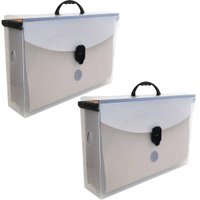 Kit 2 Arquivos Maletas Organizadoras com 10 Pastas Suspensas Dello para Documentos Papéis