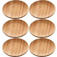Kit 6 Pratos de Bambu Redondo 11cm Servir Petiscos Verona Salgados Mesa Posta Lyor