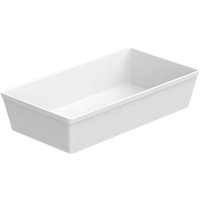 Kit 48 Travessas Buffet Retangulares GN 1/3 32cm Plásticas 3L Brancas Coza Uno para Restaurantes Buffets