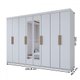 Guarda-Roupa Casal Aurora 8 Portas 4 Gavetas com Espelho Branco Neve - Panorama Móveis