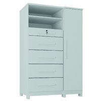 Cômoda com Sapateira e Cabideiro Multiuso 5 Gavetas 1 Porta Imperial Zanzini