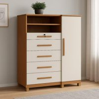 Cômoda com Sapateira e Cabideiro Multiuso Com 5 Gavetas e 1 Porta Imperial Zanzini