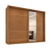 Guarda Roupas Casal com Espelho 2 Portas de Correr 6 Gavetas Imperador Madeirado Zanzini