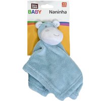 Naninha para Bebê Soninho Encantado 27x27cm Hipopótamo Azul