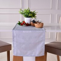 Trilho de Mesa 40x140 Damask Ligamento Cetim Cinza