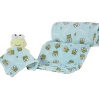 Manta com Naninha Coral Fleece Turma da Hello Kitty 75x100cm Keroppi