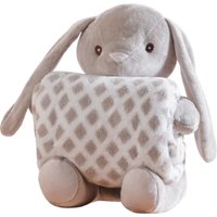 Bichinho de Pelúcia Fazenda New com Manta Bebê 100x75cm Coelho