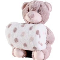 Bichinho de Pelúcia Premium com Manta New Bebê 100x75cm Marrom