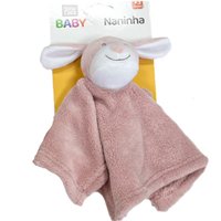 Naninha para Bebê Soninho Encantado 27x27cm Cachorro Rosa