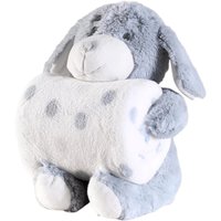 Bichinho de Pelúcia Premium com Manta New Bebê 100x75cm Azul