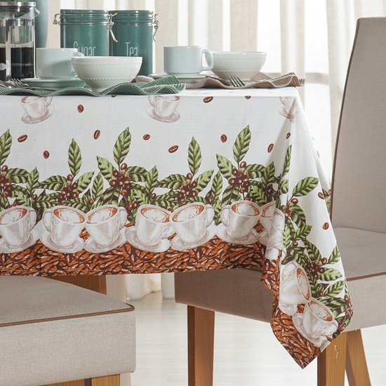 Toalha de Mesa Facile Repelente à Água 140x300cm Coffe