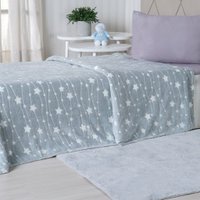 Manta Solteiro Candy Brilha no Escuro 150x220cm Grey Star