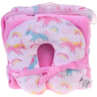 Manta Flannel para Bebê com Protetor de Pescoço Bene Casa Rosa