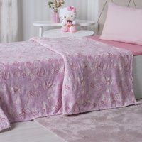 Manta Solteiro Candy Brilha no Escuro 150x220cm Coração Rosa