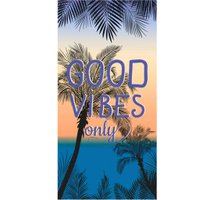Toalha de Praia Microfibra Anti Areia New 70x140cm Good Vibes Only