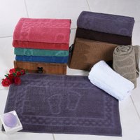 Toalha de Piso Luxo Super Macia 100% Algodão 45x68 Cinza Lápis