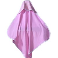 Toalha Capuz Bebê 70x70 Toque Aveludado Super Macia Coração Rosa