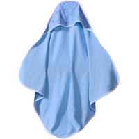 Toalha Capuz Bebê 70x70 Toque Aveludado Super Macia Poá Azul