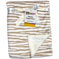 Manta Baby Oportunity Dupla Face Flannel e Sherpa 75x100cm Listras