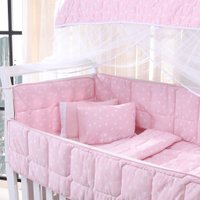 Edredom de Berço Malha 100% Algodão Antialérgico 95x140cm Coração Rosa