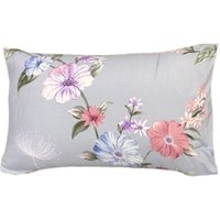Jogo de Fronha Microfibra Estampada 47x70cm Lilás Flores
