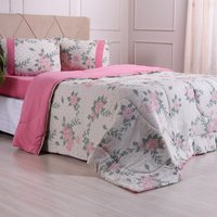 Edredom Queen de Malha 100% Algodão Fio Penteado 220x240cm Rosa Bianca
