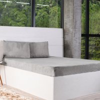 Lençol com Elástico Queen Plush Extra Quentinho 158x198x30cm Cinza