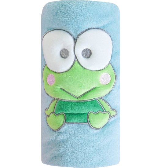 Manta com Aplique Flannel Fleece Turma da Hello Kitty 100x75 Keroppi