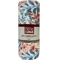Kit Cobre Leito Casal Ultra Lisse Estampado 210x230cm Flowers Blue