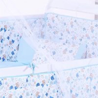 Jogo de Berço 3 Peças Malha 100% Algodão Antialérgico Ursinho Azul