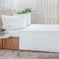 Jogo de Cama Casal Hotelaria 4 Pçs 138x188cm Branco