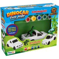 Brinquedo Dinocar para Pintar com Tinta e Pincel Branco
