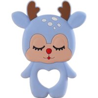 Mordedor Rena para Bebê de Silicone 8,89x6,69x0,75cm Azul Claro