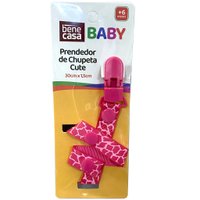 Prendedor de Chupeta Cute 30x1,5cm Rosa