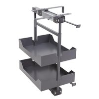 Coluna Baixa Deslizante com 2 Bandejas Masutti Organize Aço Carbono Organizador de Cozinha Armário