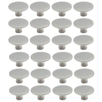 Kit 24 Puxadores 206 Naico Ponto Redondo Cromo Acetinado Móveis Armários Gavetas