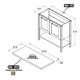 Gabinete Banheiro Com Tampo 2 Portas 79 cm BN02 Cinza Dtall